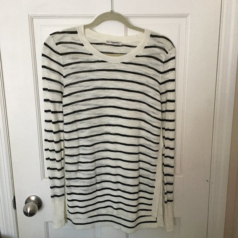 Madewell black and white stripe top